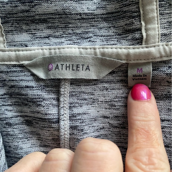 Athleta Heather Grey Short Sleeve Pullover Hoodie M - Picture 13 of 15